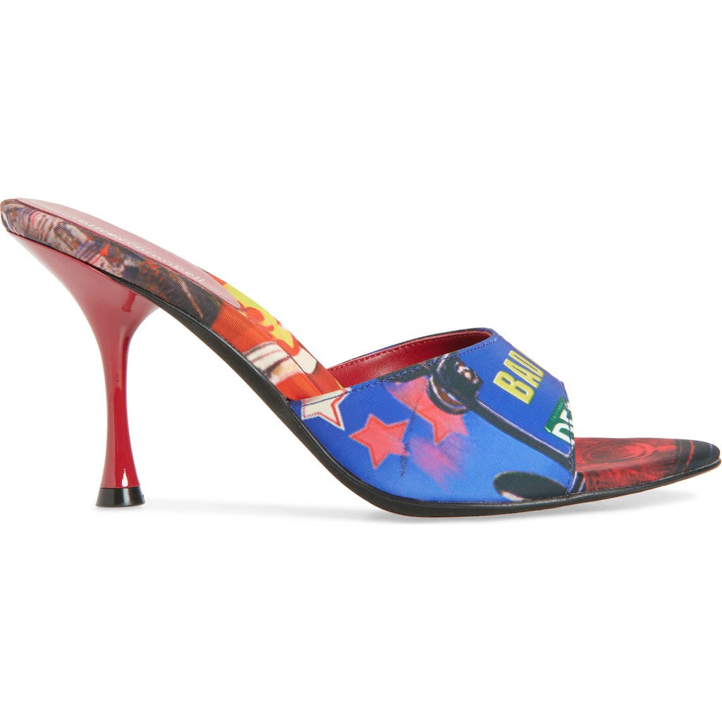 Jeffrey Campbell Agent Slide Sandal In Bad Girl Combo