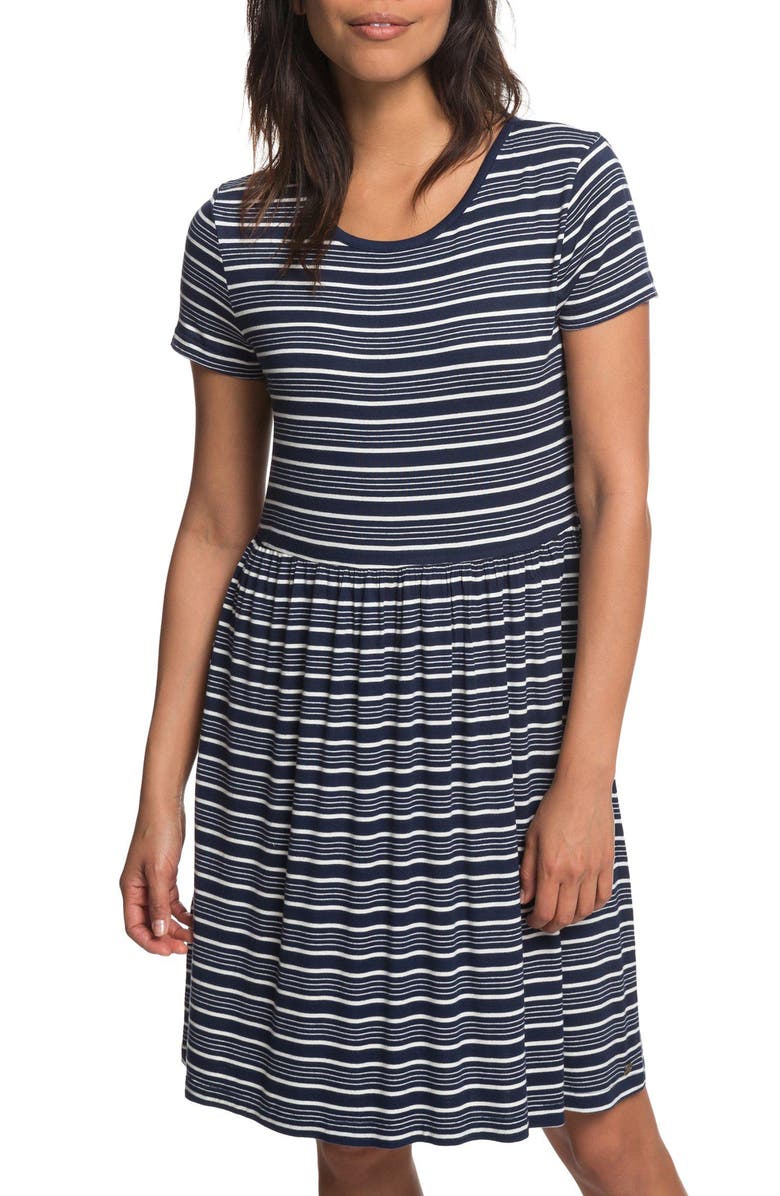 Roxy Fame For Glory Stripe T-Shirt Dress, Main, color, 