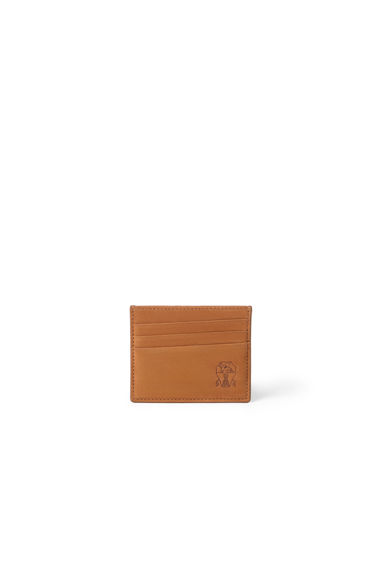 Brunello Cucinelli Nubuck card holder, Main, color, Natural