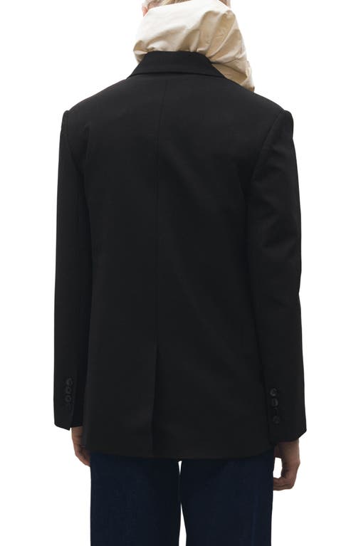 Mango Double Breasted Suit Jacket In Black