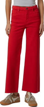 KUT from the Kloth Meg Fab Ab Raw Hem High Waist Ankle Wide Leg Jeans