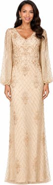 LARA New York Beaded Faux-Wrap V-Neck Bridal Gown