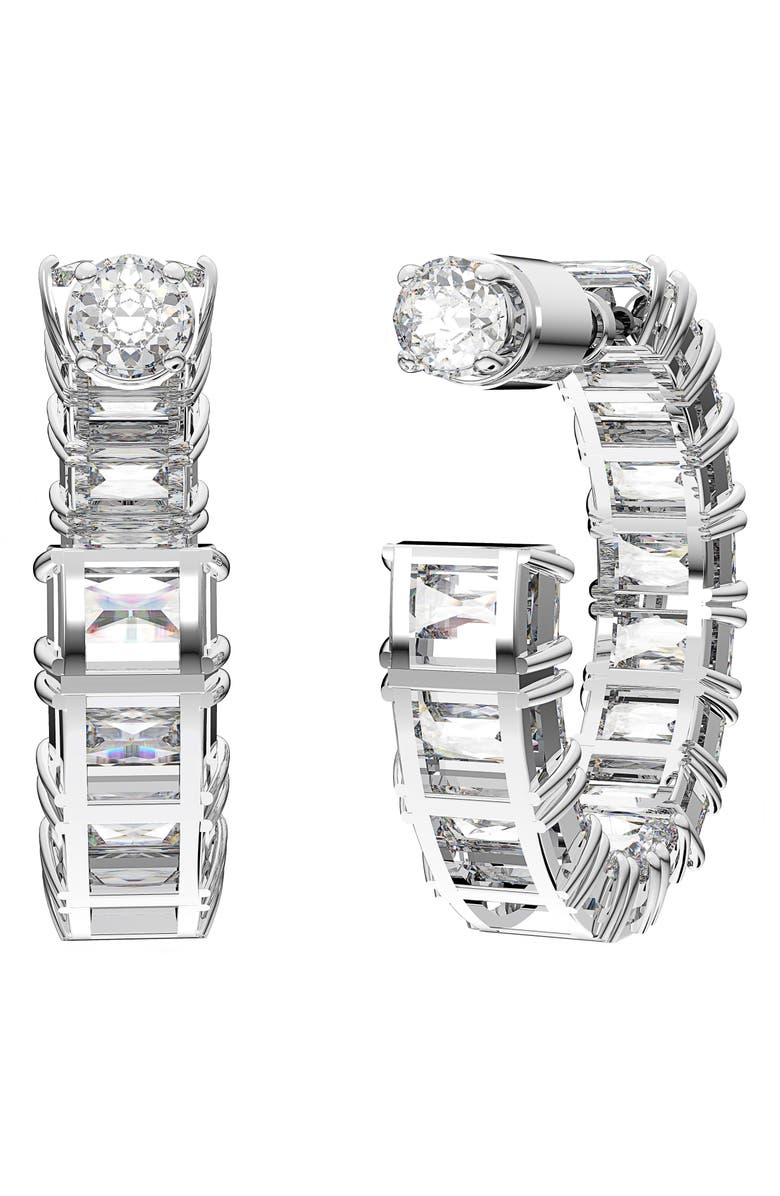 Swarovski Matrix Swarovski Hoop Earrings, Alternate, color,