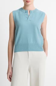 Vince Henley Wool Blend Sweater Tank
