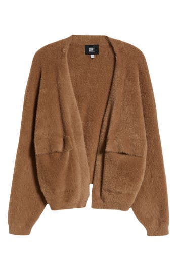 Kut From The Kloth Jana Open Front Cardigan In Taupe