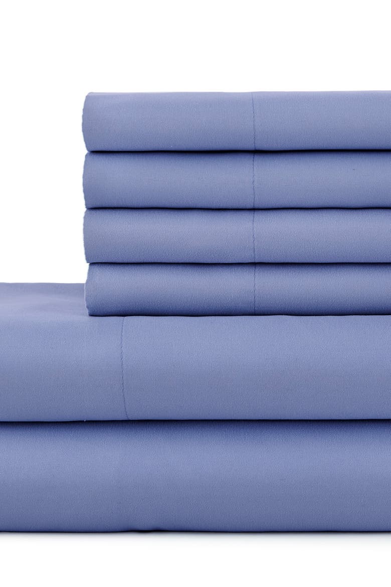 Southshore Essentials Double Brushed 100 GSM Sheet Set, Alternate, color, DENIM BLUE