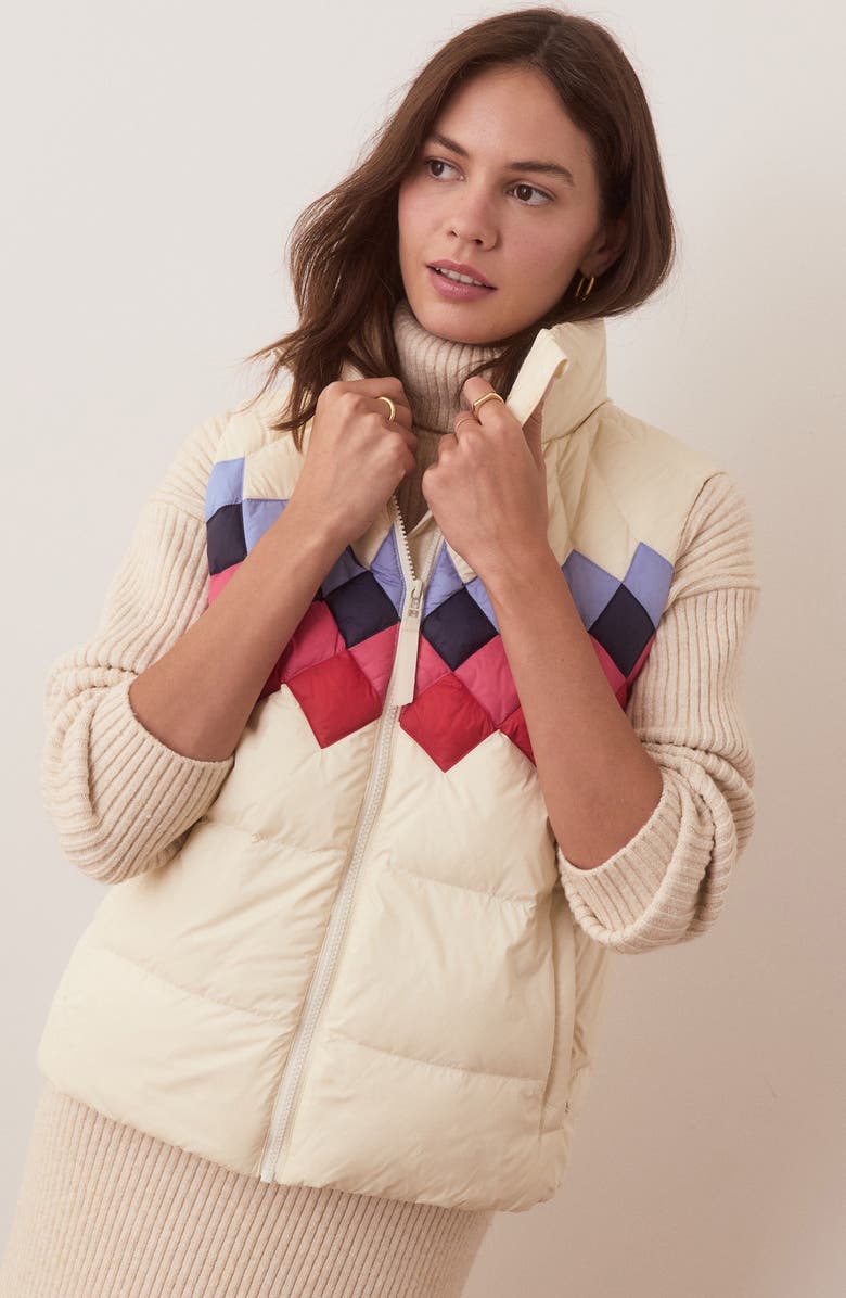 Marine Layer Archive Sierra Puffer Vest, Alternate, color, Antique White