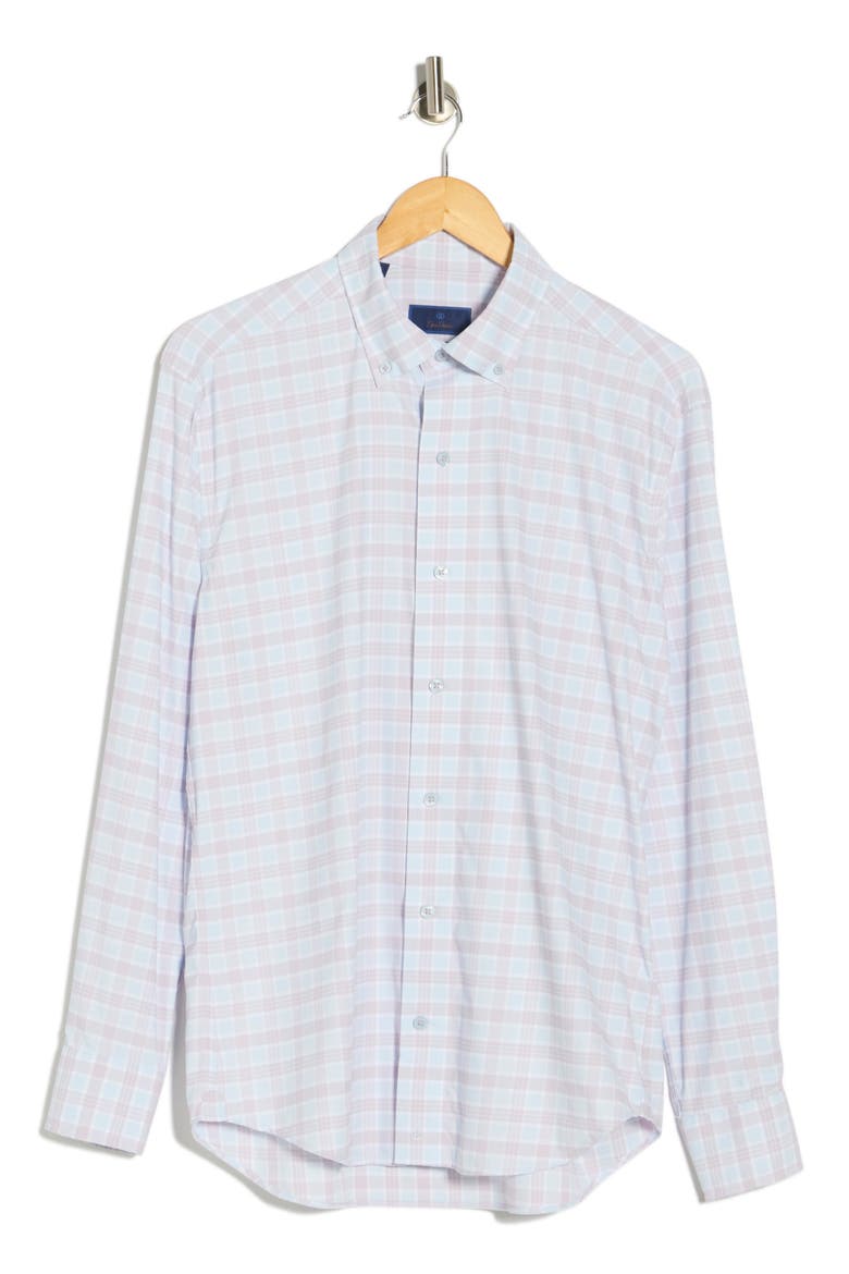 Twill Check Performance Sport Shirt, Alternate, color, SKY/ LILAC