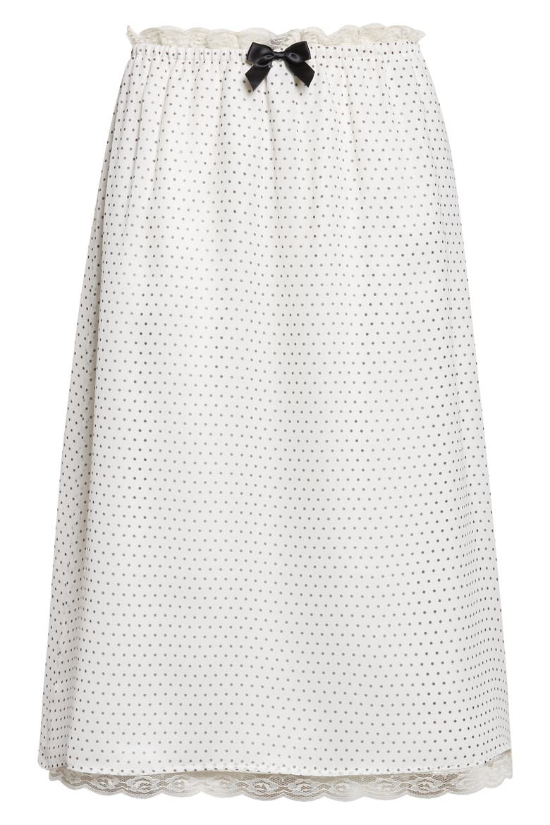 Gender Inclusive Celerie Polka Dot Silk Slip Skirt, Alternate, color, IVORY/ BLACK POLKADOT
