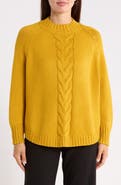 PATRIZIA LUCA Center Cable Mock Neck Sweater