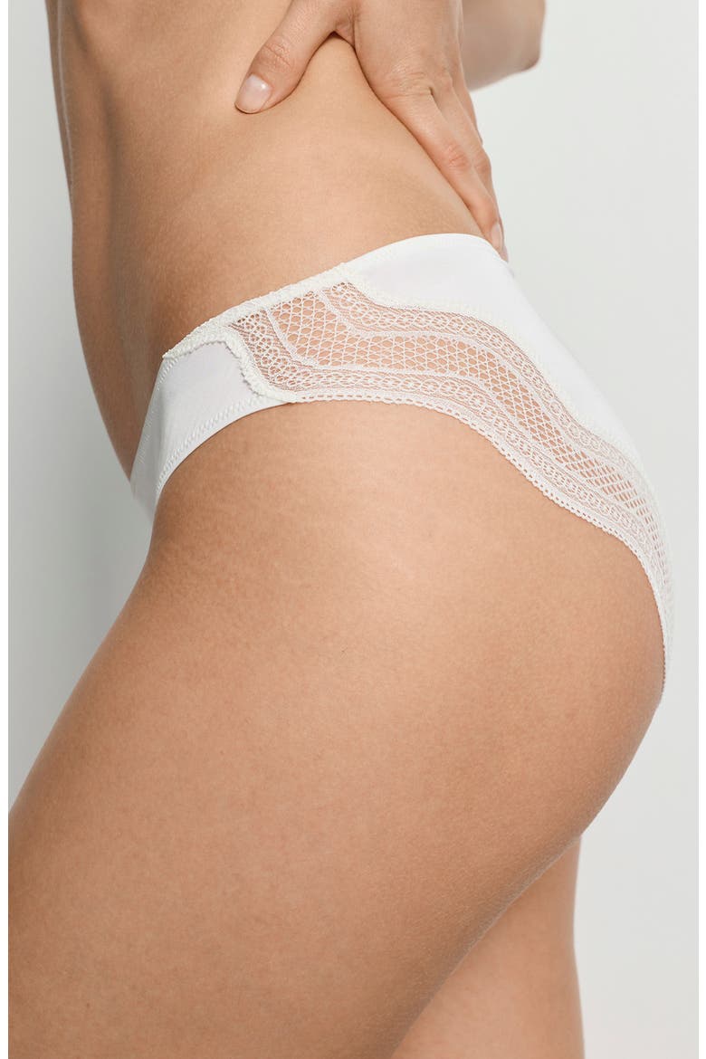 Cira Tulle Lace Trim Bikini, Alternate, color, OFF WHITE