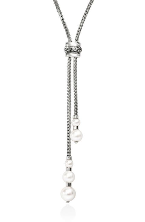 JH Essentials Pearl Lariat Necklace