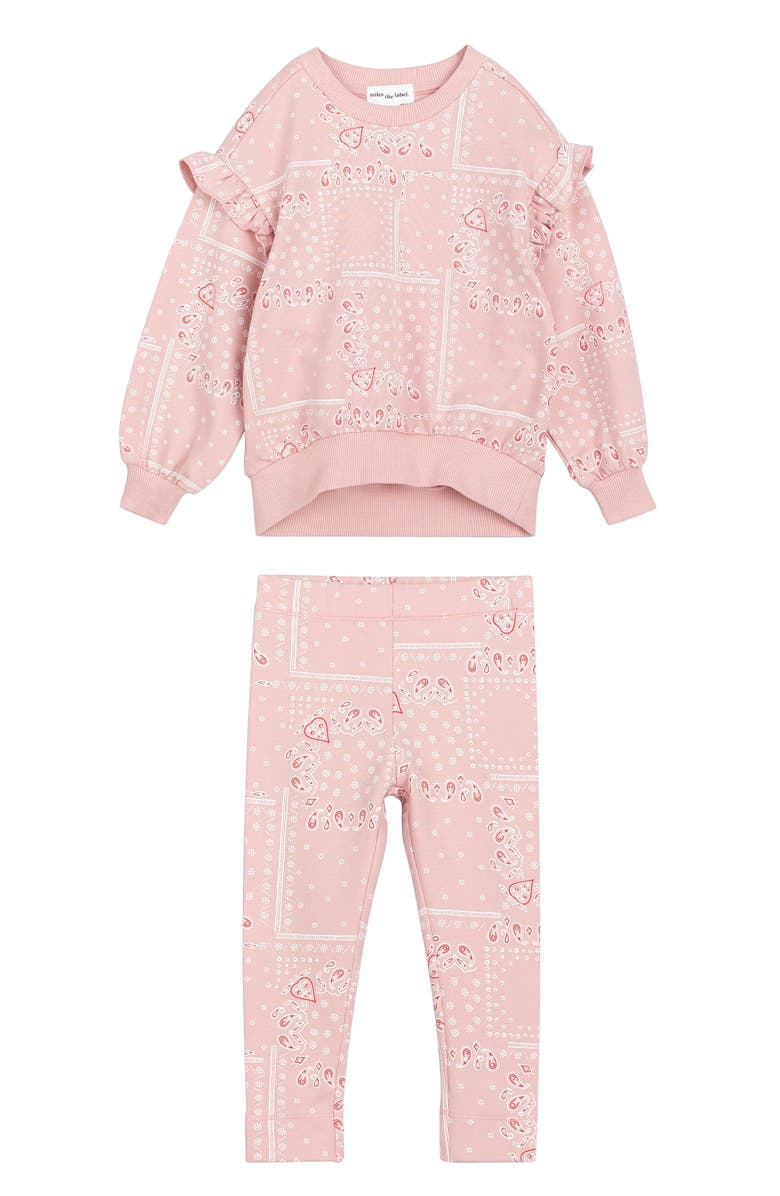 MILES THE LABEL Paisley Print Sweatshirt & Leggings Set, Main, color, 