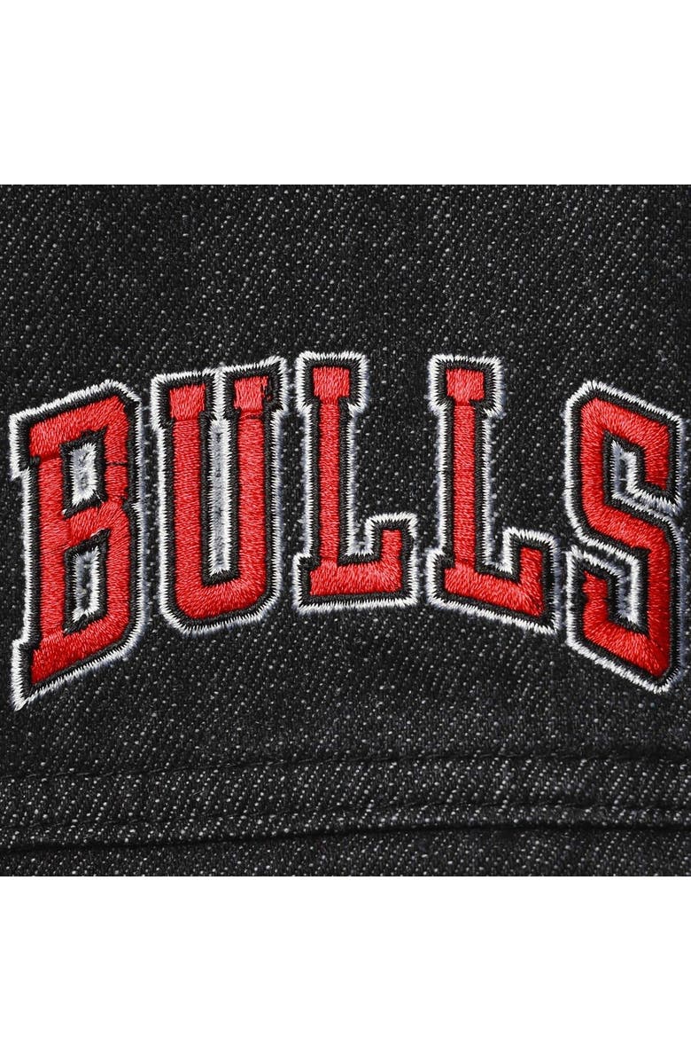 THE WILD COLLECTIVE Women's The Wild Collective Black Chicago Bulls Patch Denim Button-Up Jacket, Alternate, color, Black