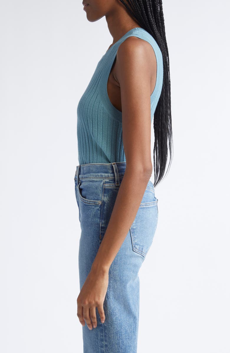 Veronica Beard Jerrel Rib Merino Wool Tank, Alternate, color, Lake Mist