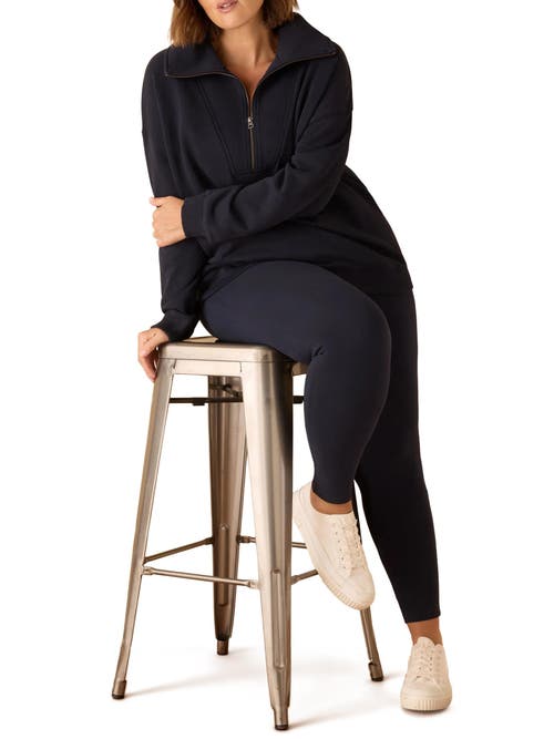 Live Unlimited Half Zip Sweatshirt In Blue