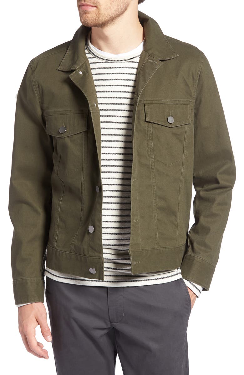 1901 Stretch Cotton Trucker Jacket, Main, color, 