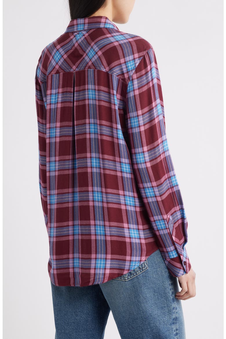 Hunter Plaid Button-Up Shirt, Alternate, color, MERLOT SKY BLUSH