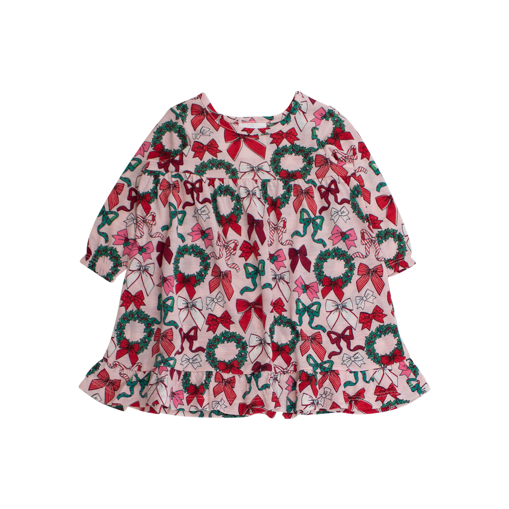 Rufflebutts Girls Holiday Pajama Night Gown In Red