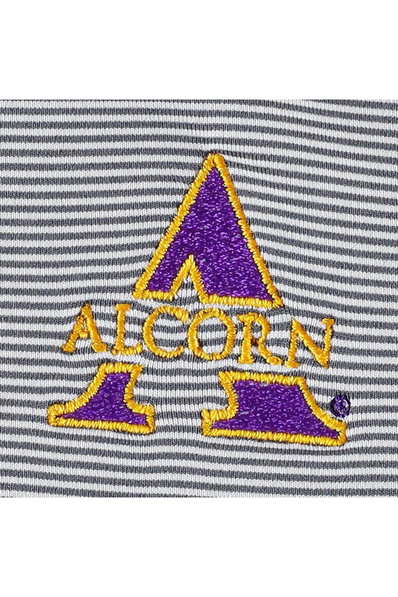 Men's Peter Millar Gray Alcorn State Braves Jubilee Striped Performance Jersey Polo, Alternate, color, Gray