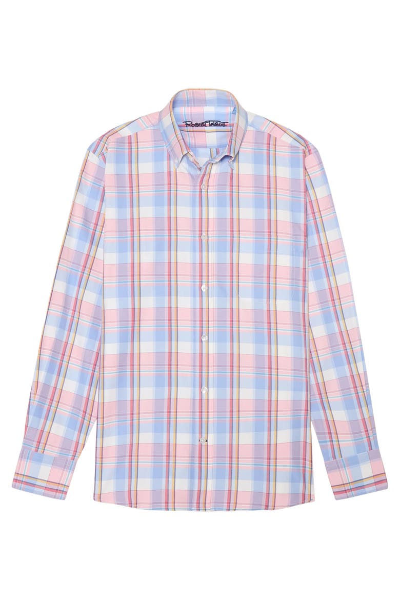 Harrison Button Down Multicolor Plaid Oxford Shirt, Main, color, Pink Multi