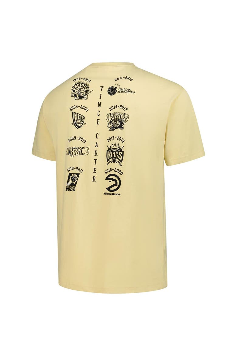Men's Mitchell & Ness Vince Carter Cream Toronto Raptors Premium T-Shirt, Alternate, color, Cream
