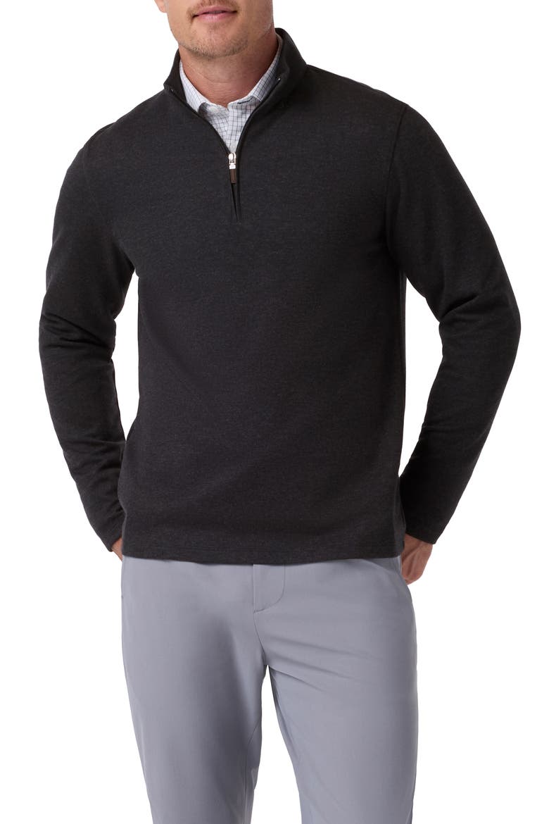 KPI Quarter Zip Sweater, Main, color, BLACK HEATHER