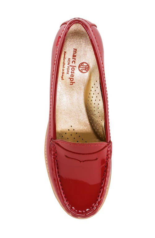 Marc Joseph New York East Village Patent Leather Penny Loafer In Red