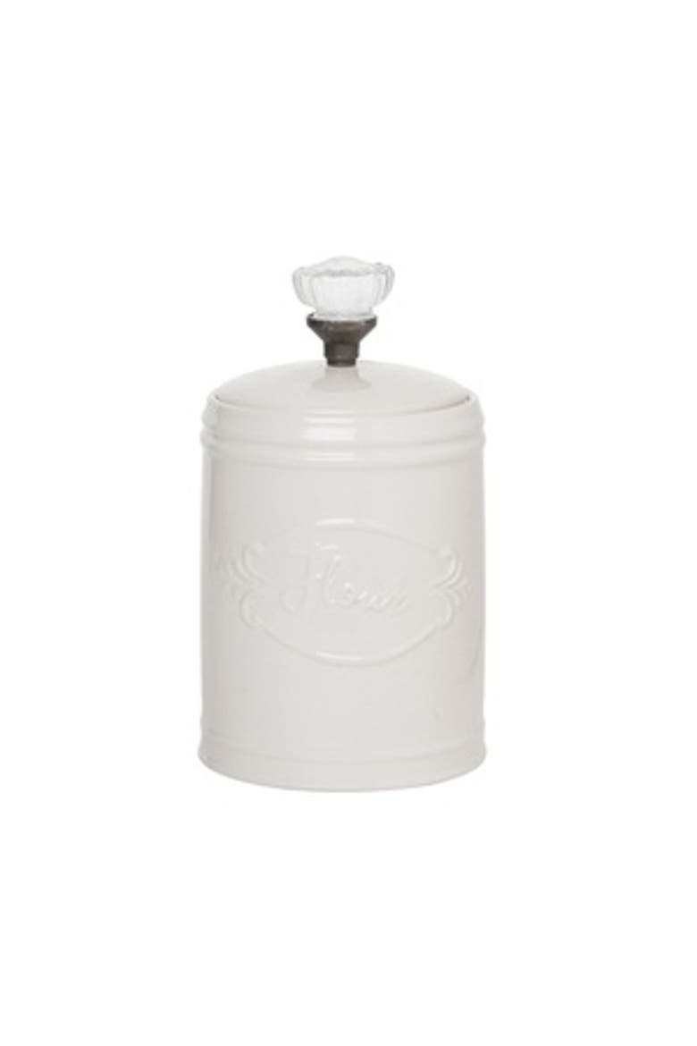 White Dolomite Flour Canister, Main, color, White