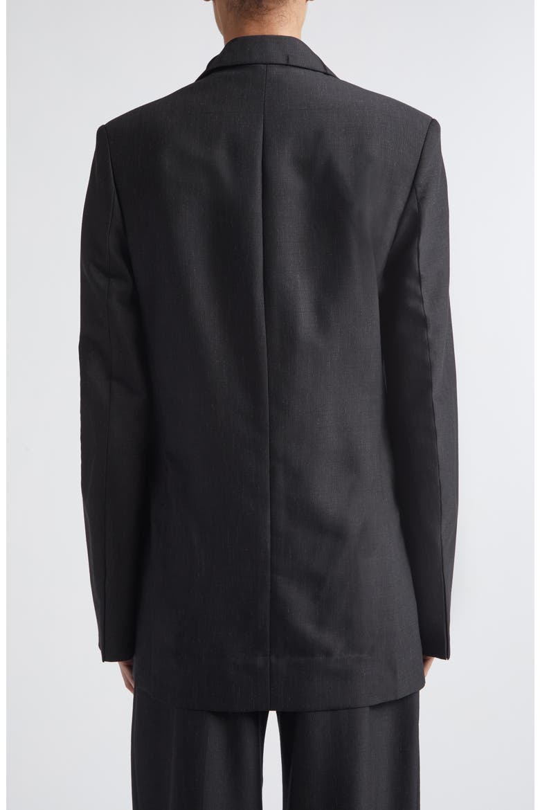 Single Breasted Virgin Wool Blend Suiting Blazer, Alternate, color, BLACK