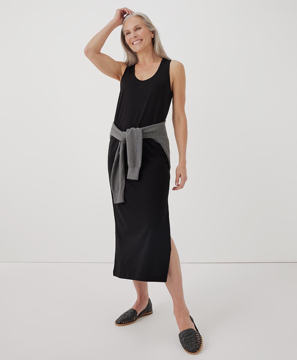 softspun a line tank dress Pact Organic Cotton Softspun A-line Tank Dress in Natural