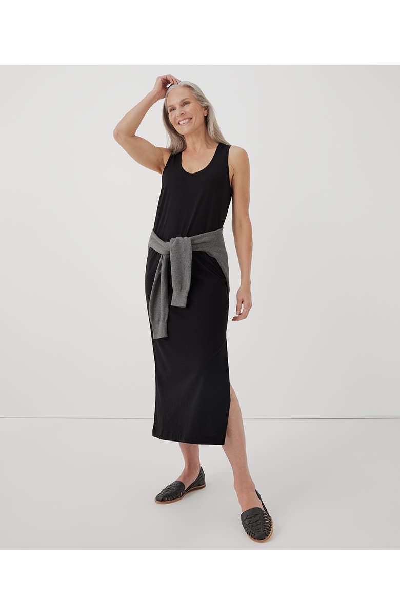 Pact Organic Softspun Tank Midi Dress, Main, color, Black