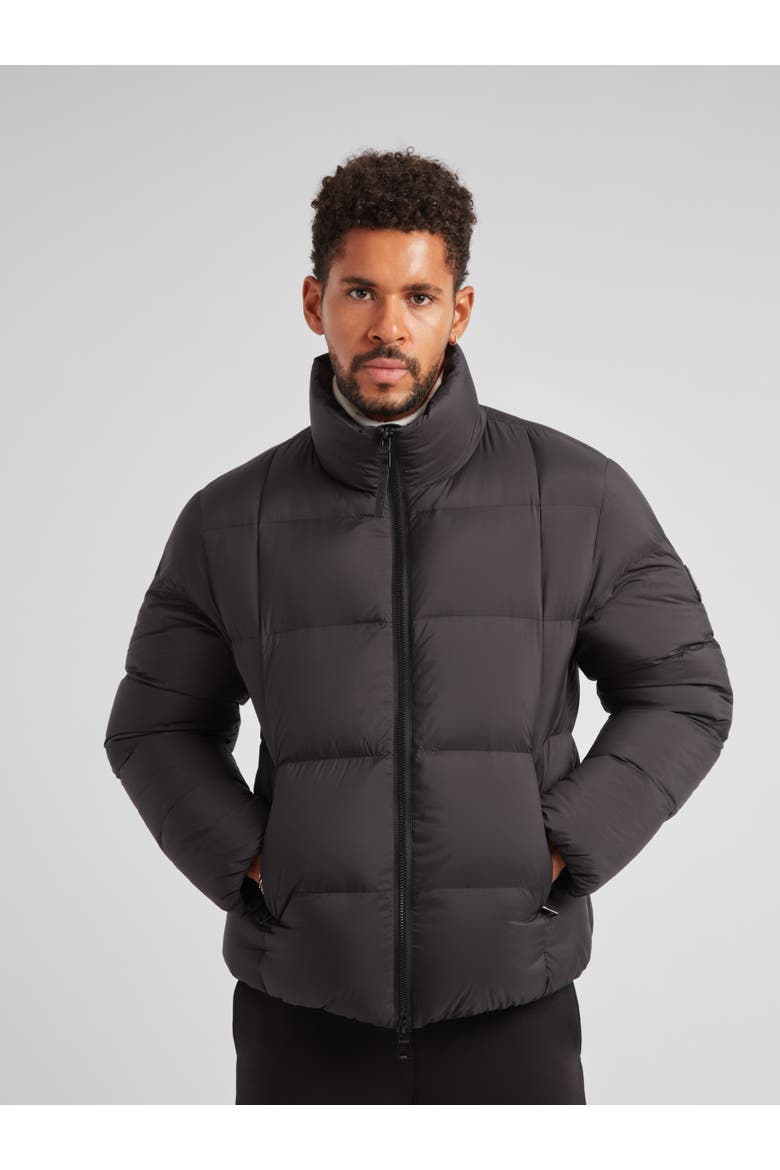 Cloud Long Sleeve Puffer Racer Jacket, Main, color, BLACK