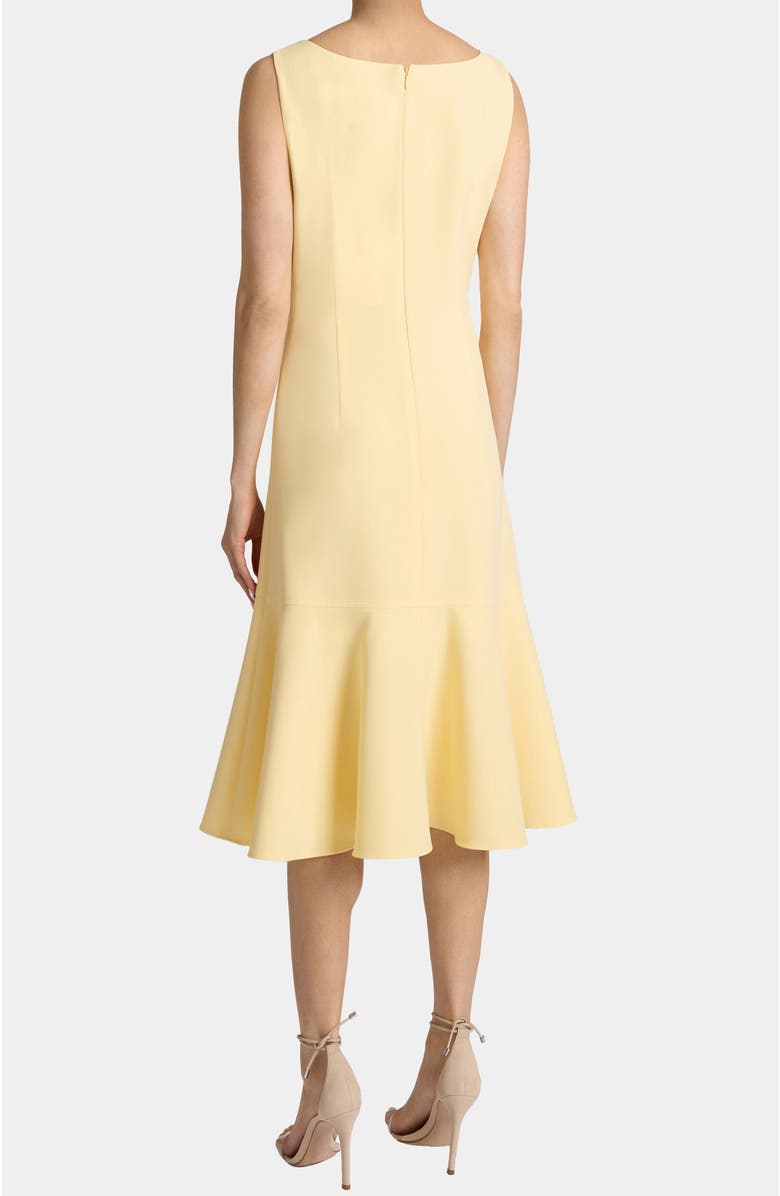 Santorelli MELISSA Sleeveless Dress with Flared Skirt Panel in Soft Stretch Crepe, Alternate, color, Chamomile