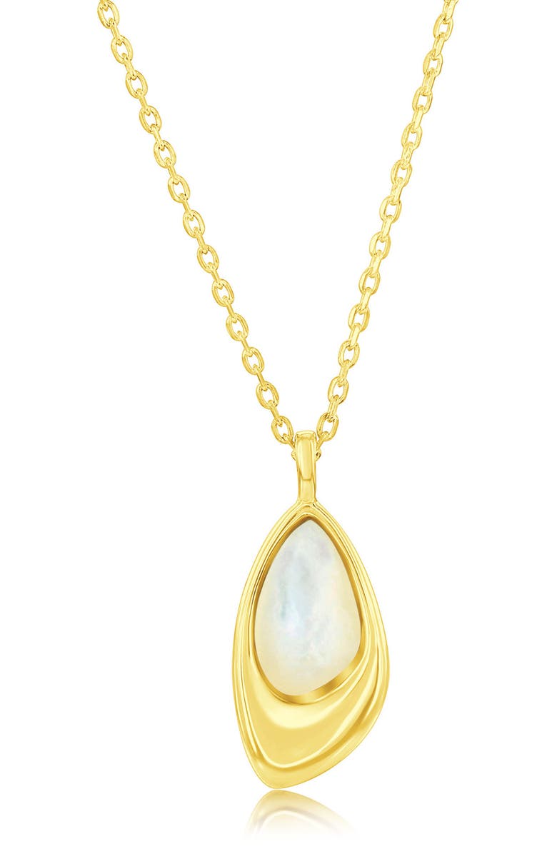 SIMONA Mother-of-Pearl Geometric Pendant Necklace, Main, color, Gold