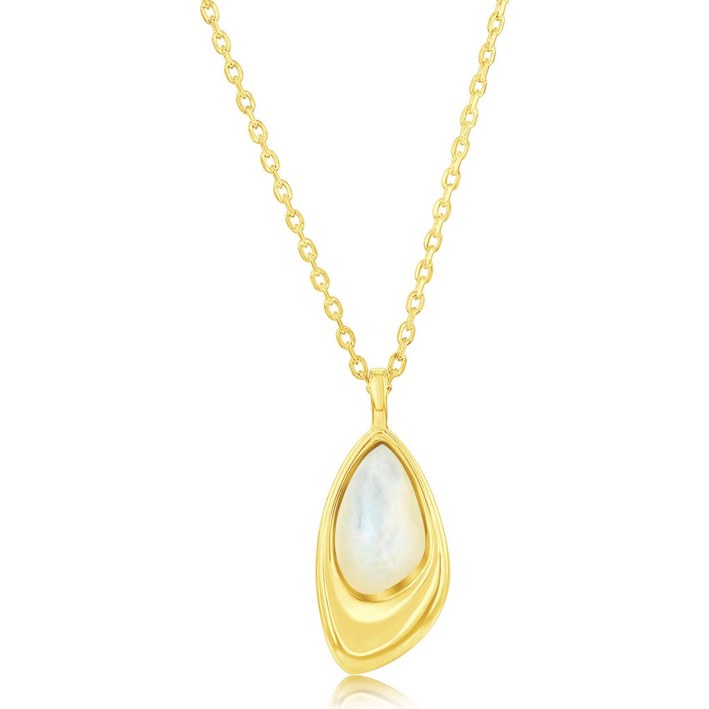Simona Mother-of-pearl Geometric Pendant Necklace