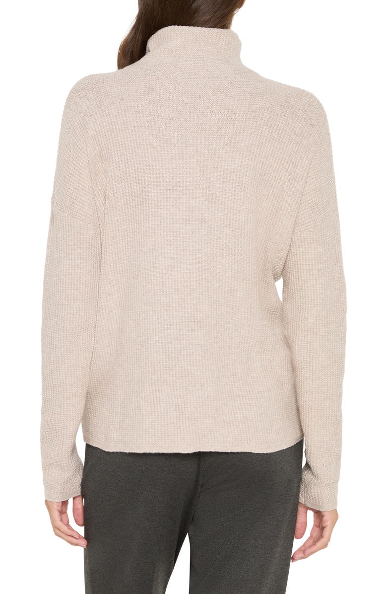 NIC+ZOE Waffle Stitch Tuck Sweater, Alternate, color, Pebble