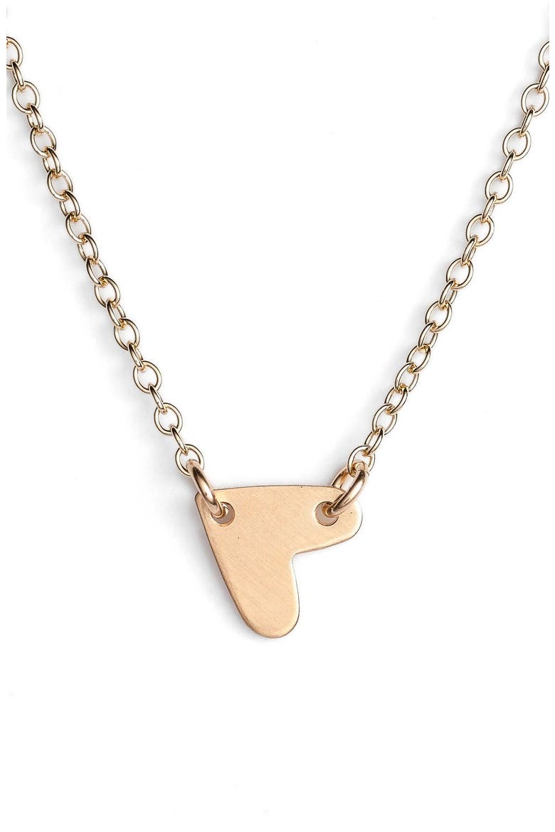 Mini Heart Pendant Choker, Main, color, GOLD