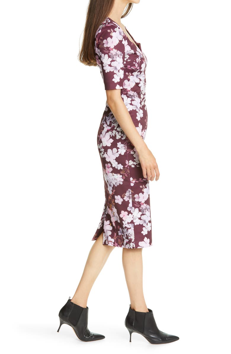 Ted Baker London Heike Pergola Floral Print Body-Con Dress, Alternate, color,