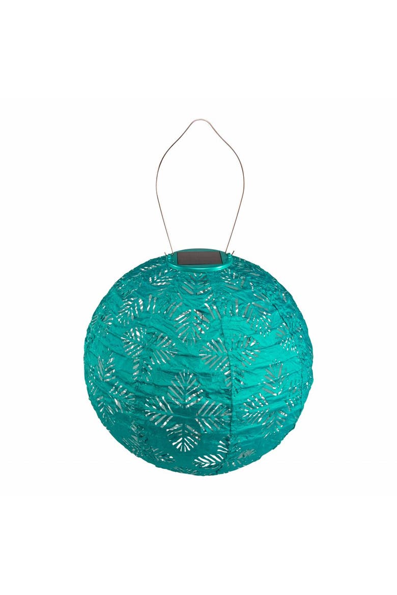 Soji Stella - Brights Geo Palm Solar Lantern, Alternate, color, Turquoise