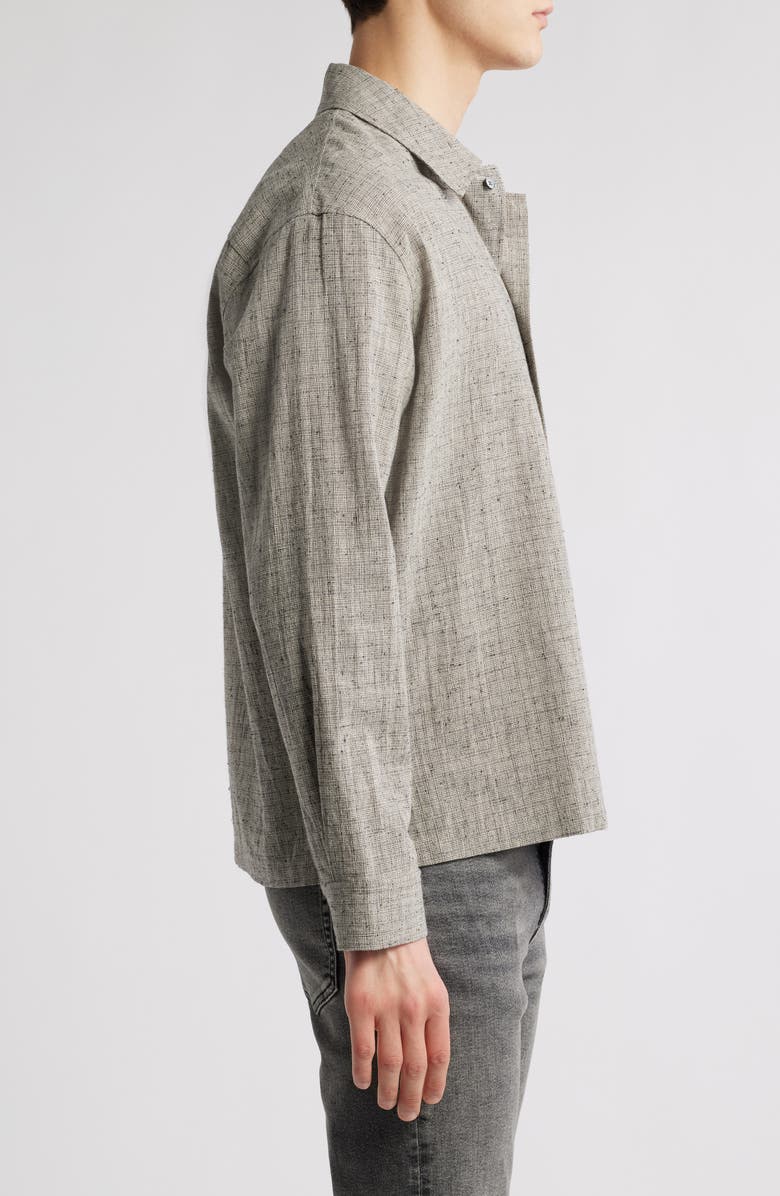 FRAME Textured Cotton & Linen Button-Up Shirt, Alternate, color, Beige Multi