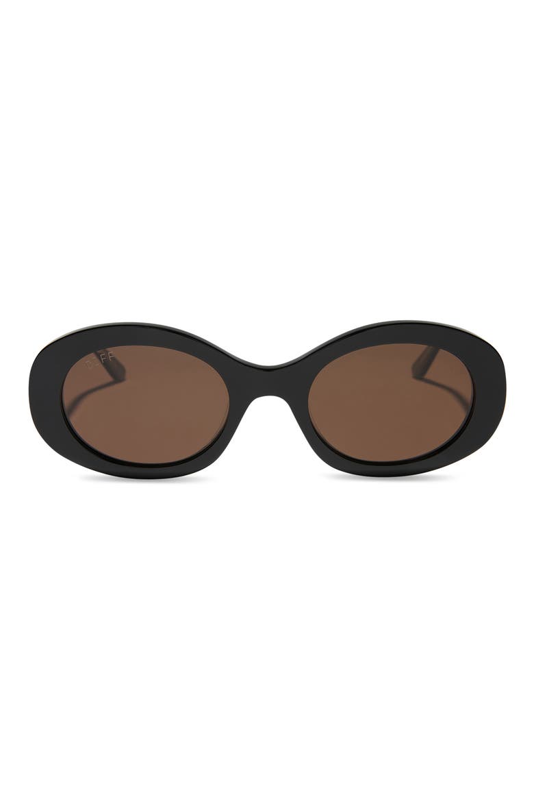 Lainey 52mm Polarized Oval Sunglasses, Main, color, BLACK / BROWN