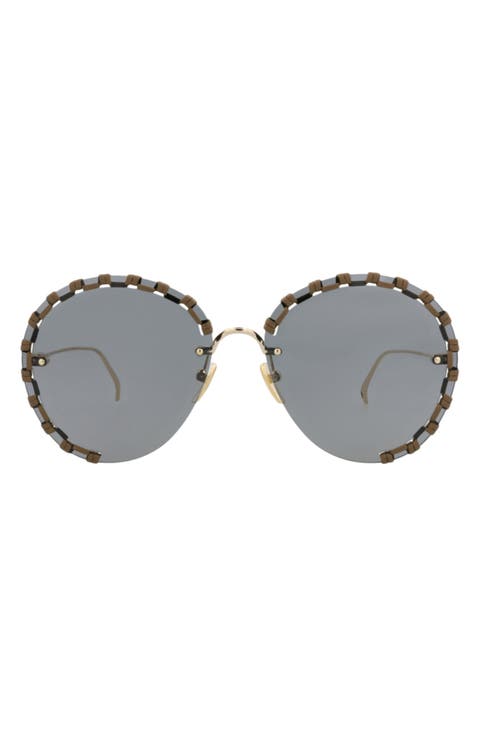 63mm Round Sunglasses