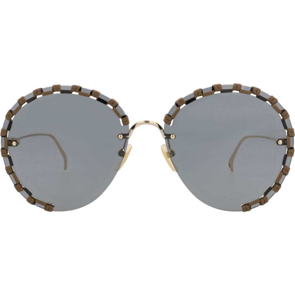 Chloé 63mm Round Sunglasses in Gold Gold Grey at Nordstrom Rack