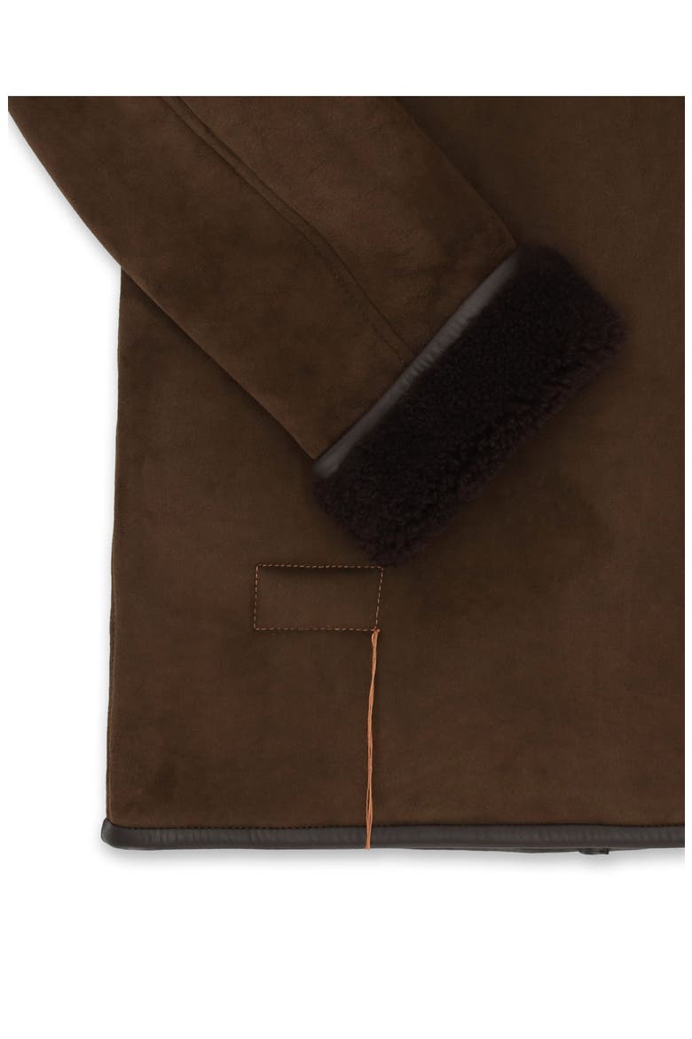 Double Breasted Shearling Jacket, Alternate, color, Brown