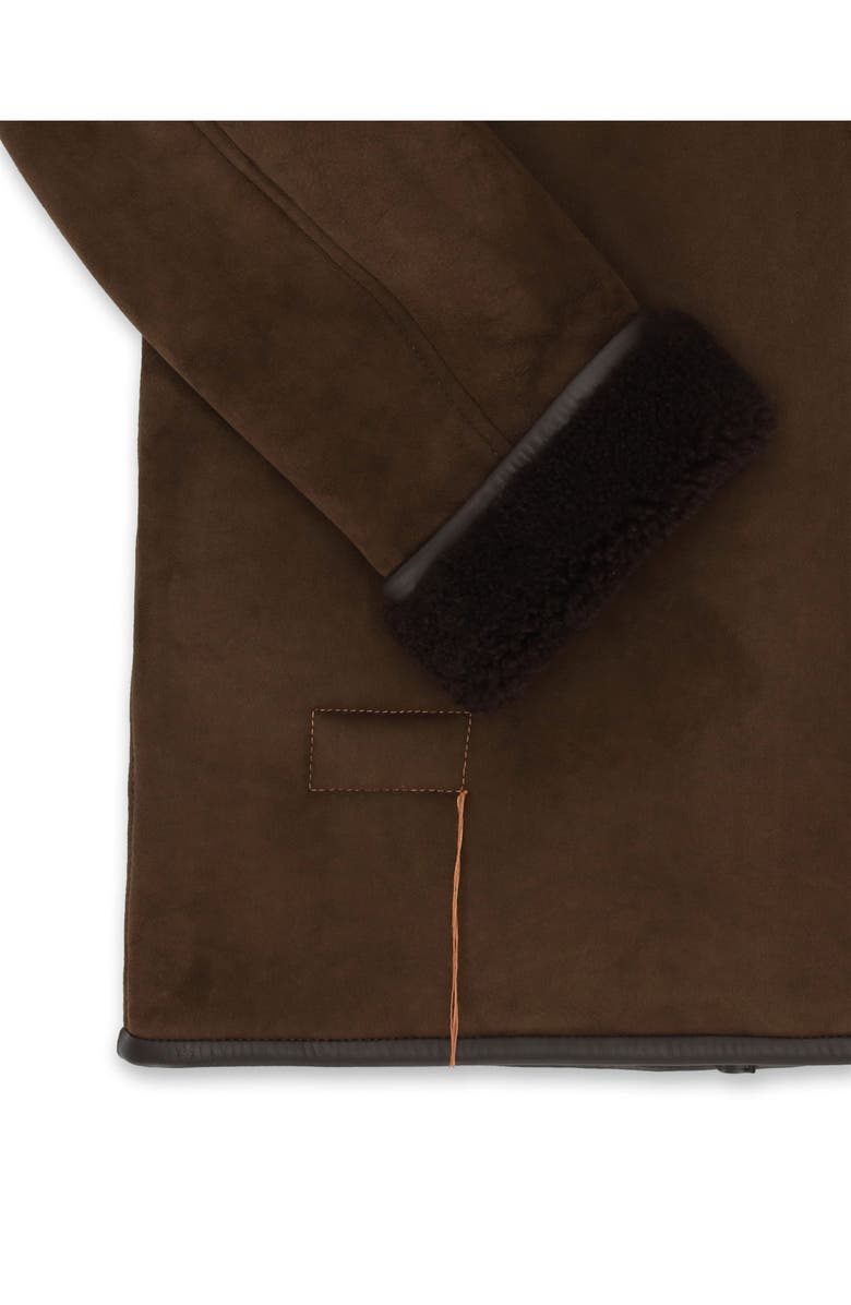 Fortela Double Breasted Shearling Jacket, Alternate, color, Brown