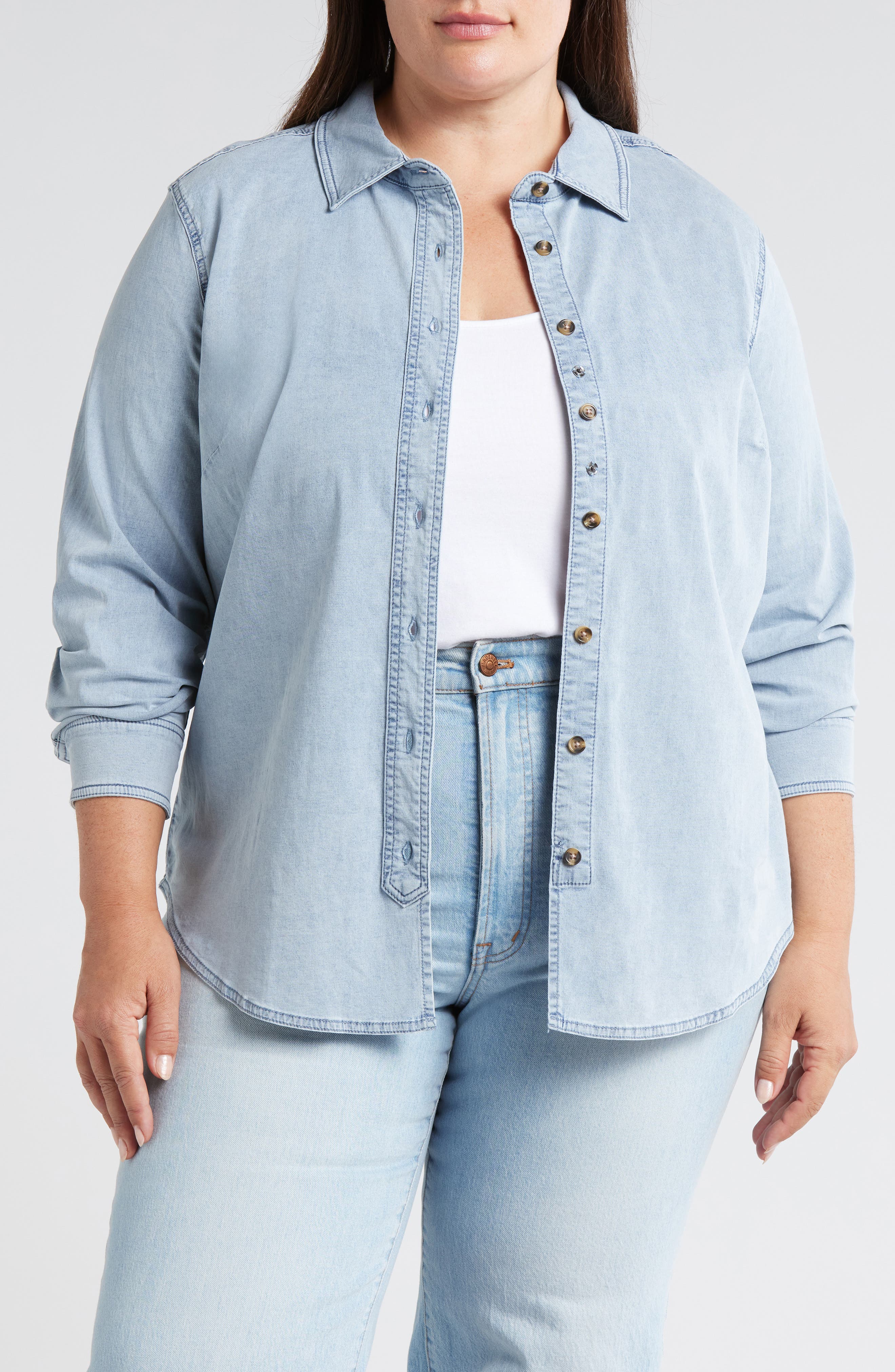 Chambray Button-Up Shirt - image 5