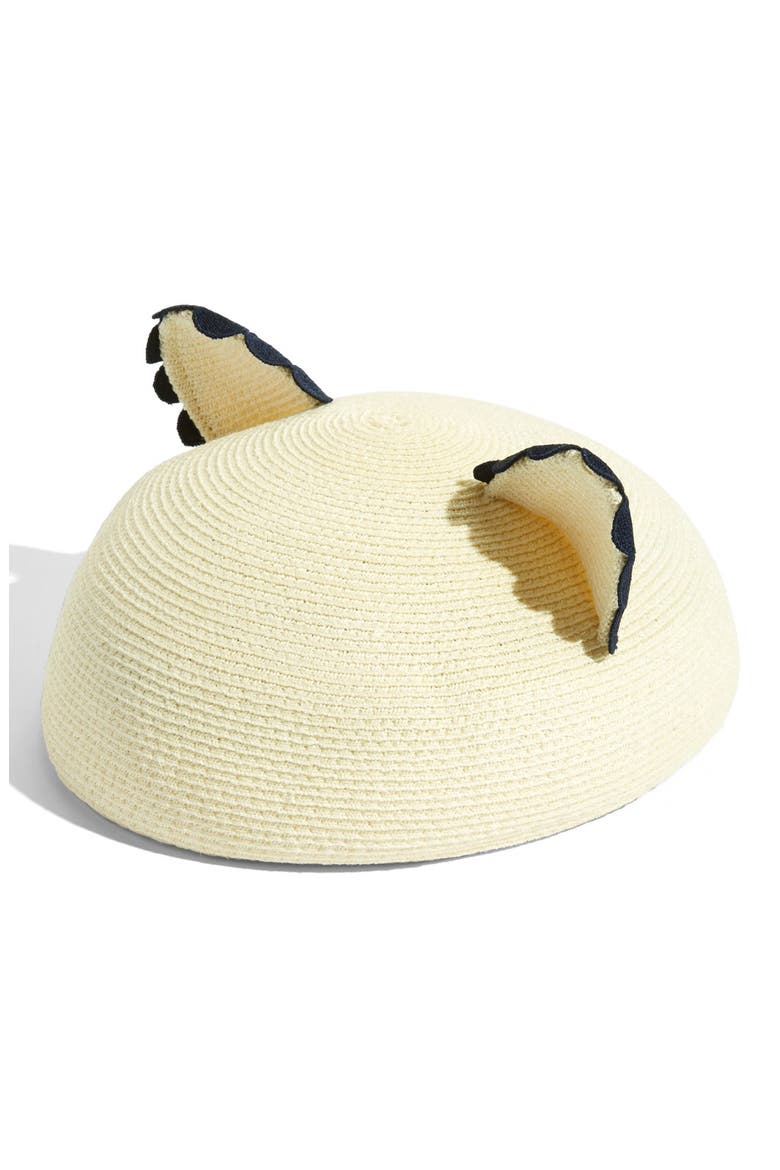 'Caterina' Cat Ear Beret, Alternate, color, IVORY