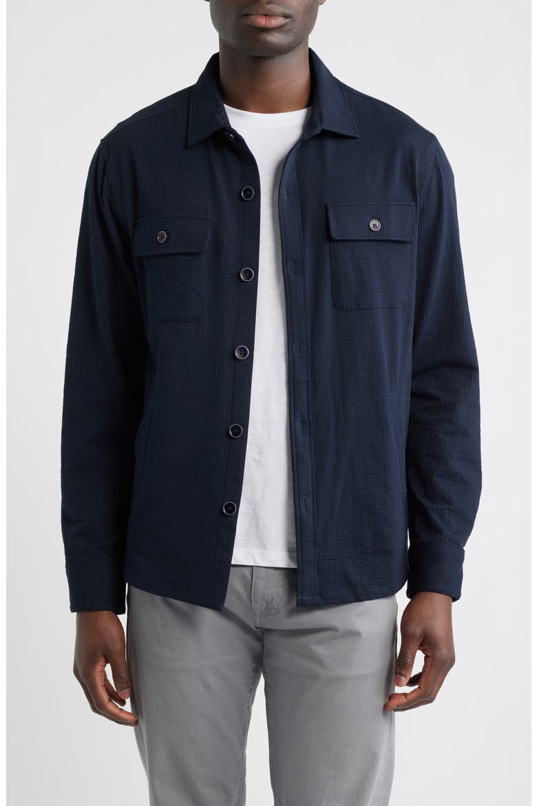 Abram Rib Knit Overshirt, Main, color, NAVY