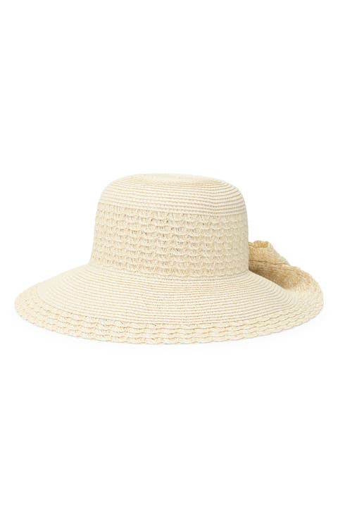 Bow Flip Up Floppy Straw Sunhat